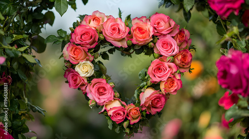 Wallpaper Mural pink roses in garden Torontodigital.ca
