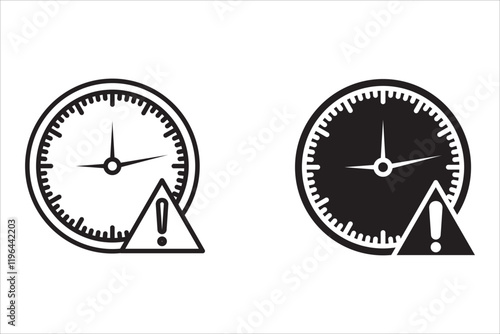 Deadline missed Concept, Late Delivery Vector Glyph Icon set. Design, postal service symbol , physically transporting postcards and parcels Sign, Courier and Shipping Services Stock illustration
