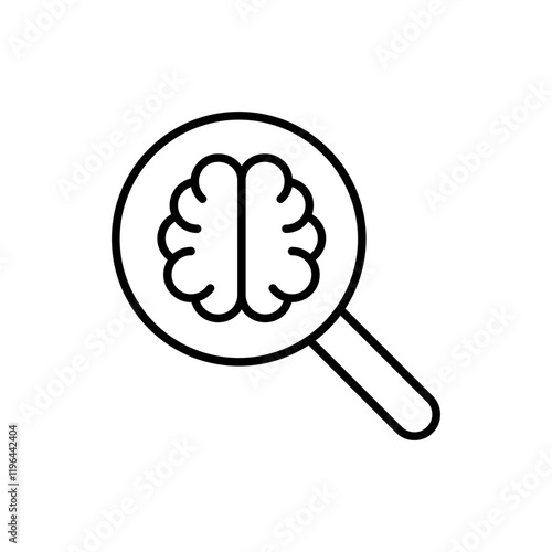 Brain analysis outline icons, minimalist vector illustration ,simple transparent graphic element .Isolated on white background