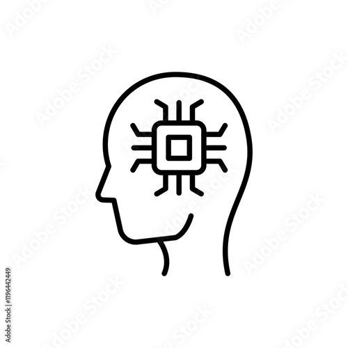 Brain system outline icons, minimalist vector illustration ,simple transparent graphic element .Isolated on white background