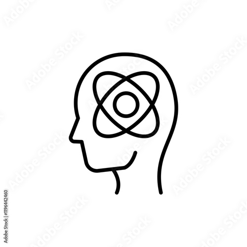 Neuroscience outline icons, minimalist vector illustration ,simple transparent graphic element .Isolated on white background