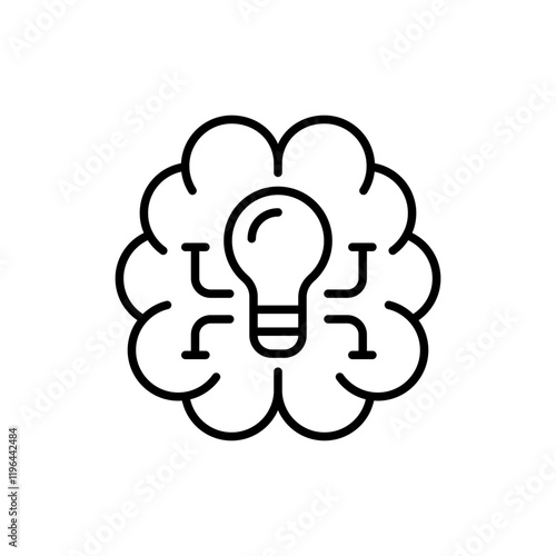 Neuroscience outline icons, minimalist vector illustration ,simple transparent graphic element .Isolated on white background
