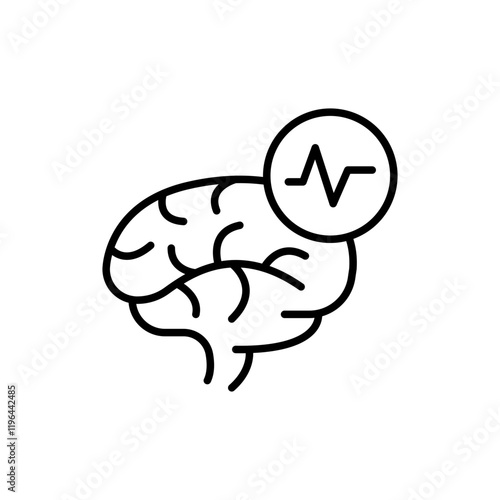 Brain rate outline icons, minimalist vector illustration ,simple transparent graphic element .Isolated on white background