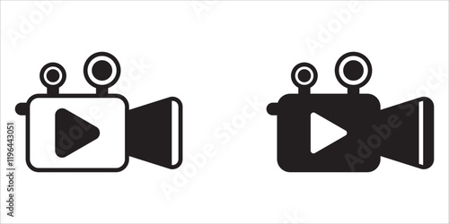 Video icon set. video camera icon vector. movie sign. cinema
