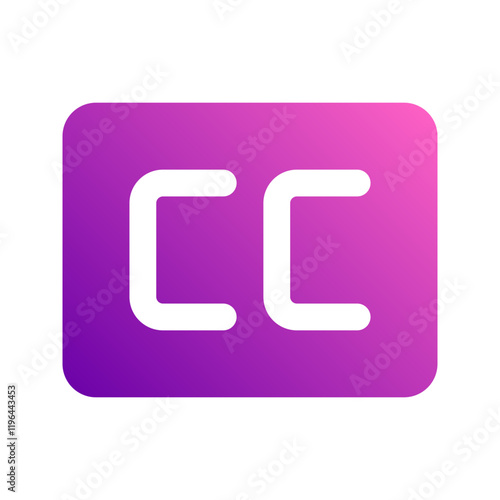 closed caption gradient icon