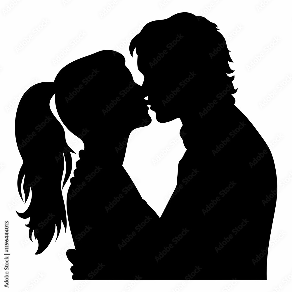 romantic silhouette couple vector illustration romantic silhouette couple vector illustration