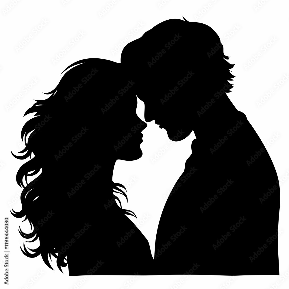 romantic silhouette couple vector illustration romantic silhouette couple vector illustration