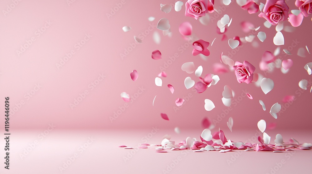Valentines Day atmosphere petals of pink pink background Valentines Day atmosphere petals of pink pink background