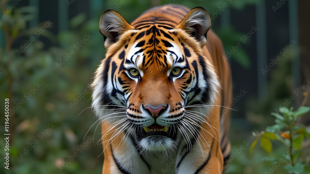 Fototapeta premium Photography of bengal tiger closeup front view