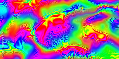 Billede på lærred Vibrant Abstract Psychedelic pattern filled with Colorful Patterns and mesmerizi