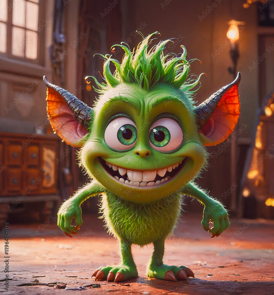 super cute monster Happy Halloween scary funny spooky
