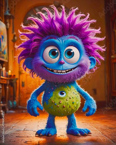 Obraz na płótnie super cute monster Happy Halloween scary funny spooky w salonie