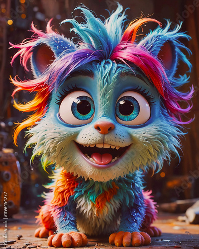 super cute monster Happy Halloween scary funny spooky