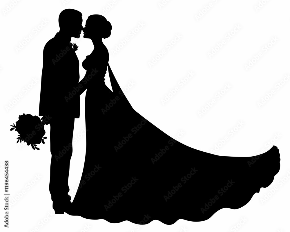 custom made wallpaper toronto digitalcouple silhouette vector illustration black and whait