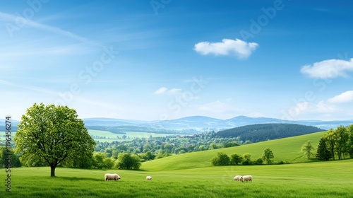 Wallpaper Mural Serene Green Pasture with Sheep Torontodigital.ca