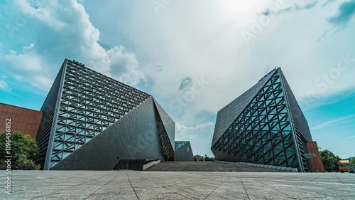 Explore the stunning Chongqing Bishan Culture and Art Center through captivating time lapse photo