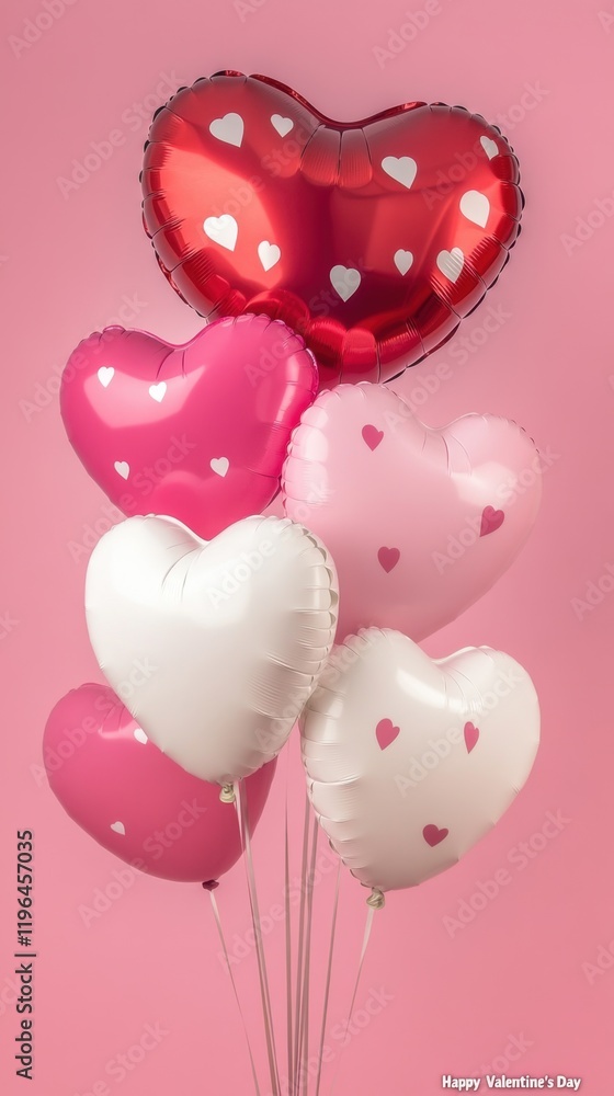 custom made wallpaper toronto digitalHeart-shaped balloons with "Happy Valentine's Day" message on pink background