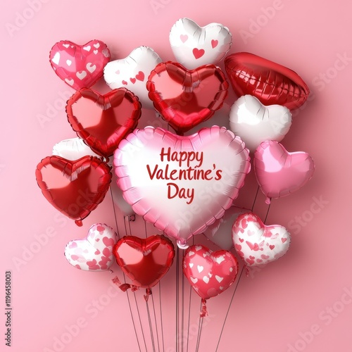 Heart-shaped balloons with 