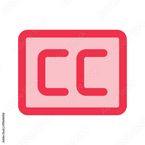 closed caption outline fill icon