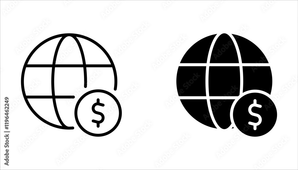 Fototapeta premium Financial Network icon set. on white background