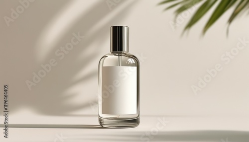 Minimalist mockup transparent bottle design with copy space