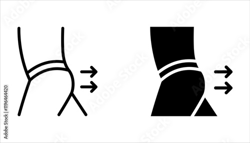 buttocks icons set. Human body part on white background