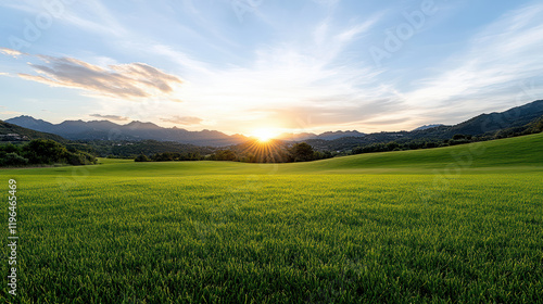 tranquil sunset over rolling hills, perfect for relaxation and reflection