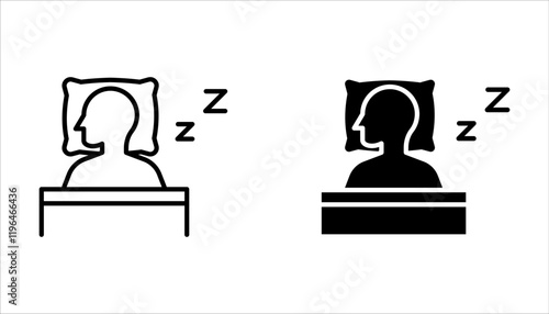 Sleep icon set. sleeping poses on white background