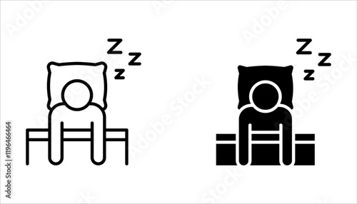 Sleep icon set. sleeping poses on white background