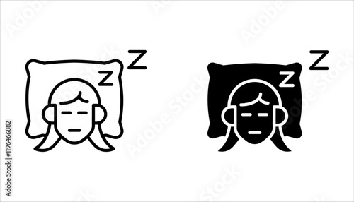Sleep icon set. sleeping poses on white background