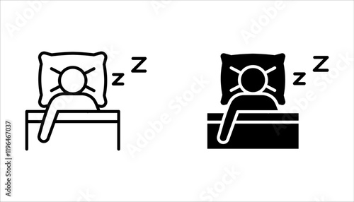 Sleep icon set. sleeping poses on white background