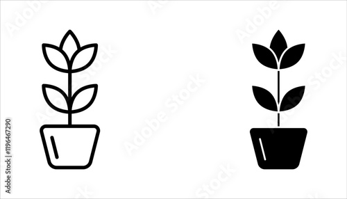 flower icons set, on a white background.