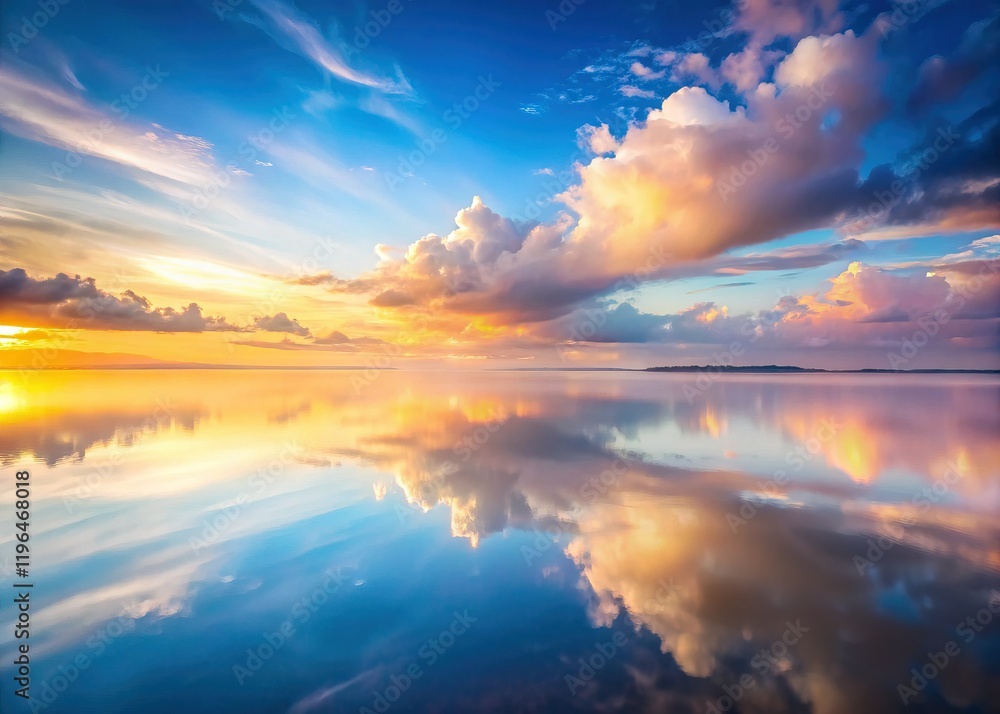Fototapeta premium Dreamy Sky Reflection: Minimalist Abstract Art