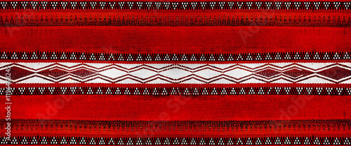 A Horizontal Vintage Style Traditional Motifs Arabian Retro Sadu Red Rug