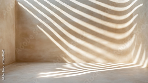 Ethereal light patterns create depth in minimalist interior space