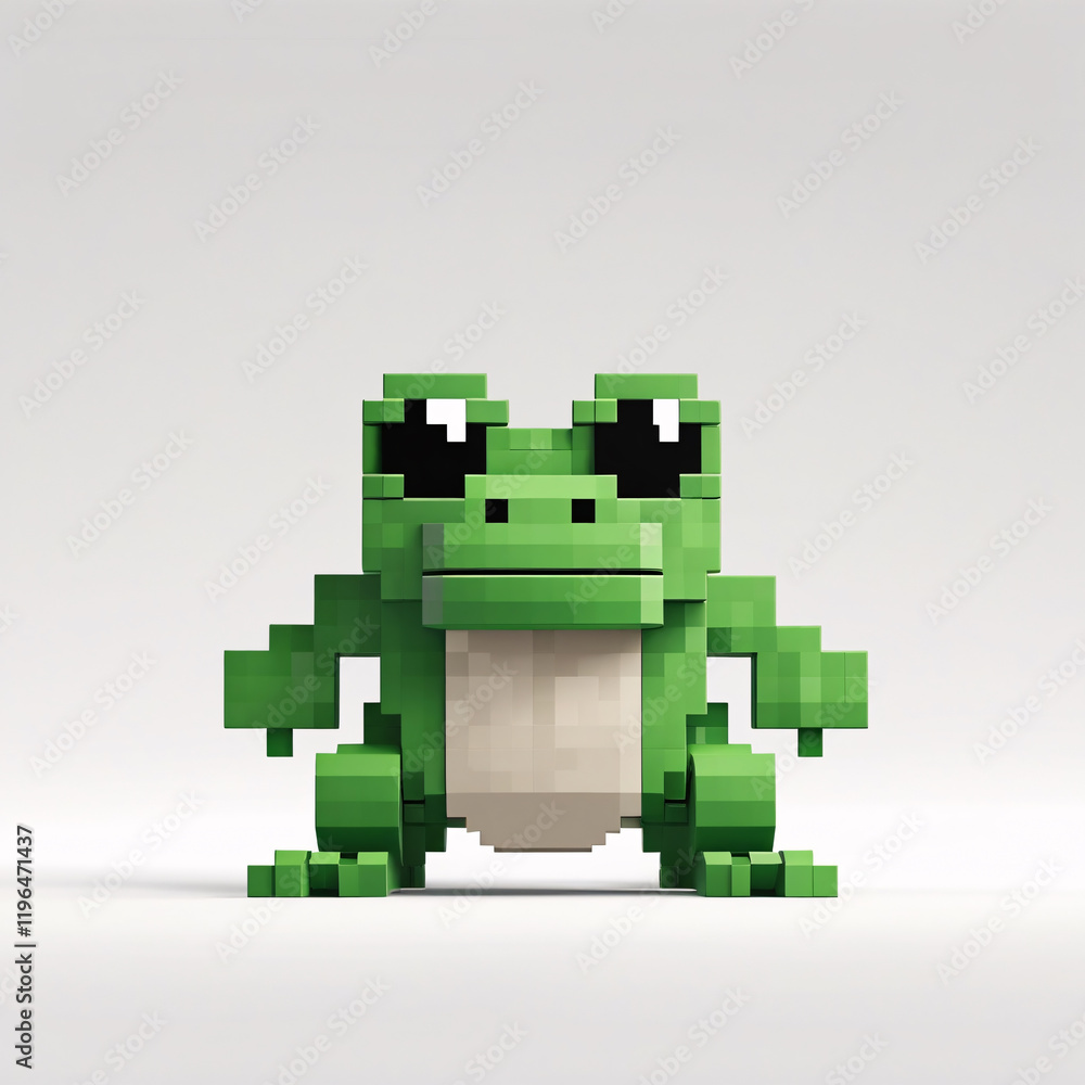 Fototapeta premium cartoon pixel cartoon animals blocks