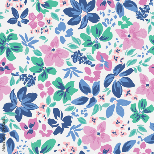 pattern on a bright background with a  wild  flowers of different sizes artwork for tattoo, fabrics, souvenirs, packaging, greeting cards and scrapbooking