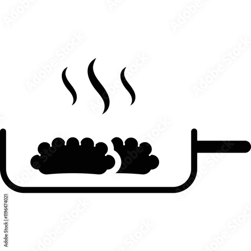 Simple vector icon fry dumplings