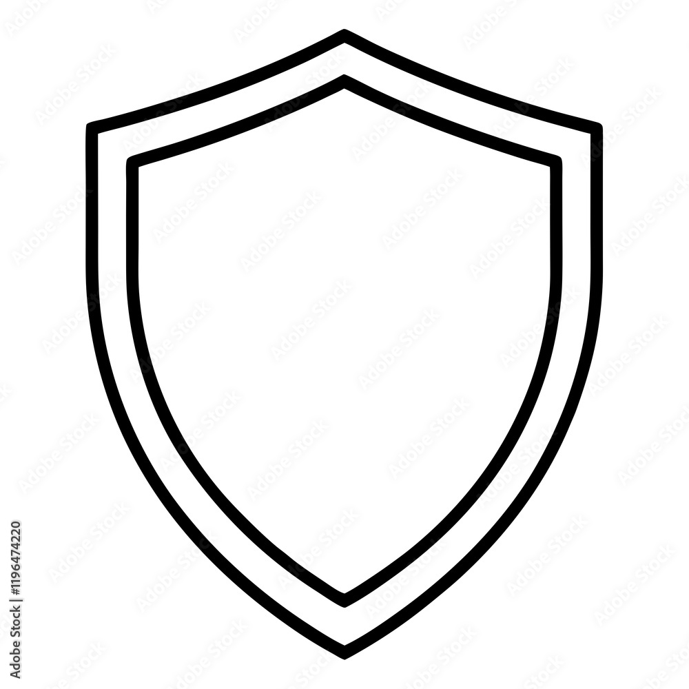 Security Shield Vector Line Art Security Shield Vector Line Art