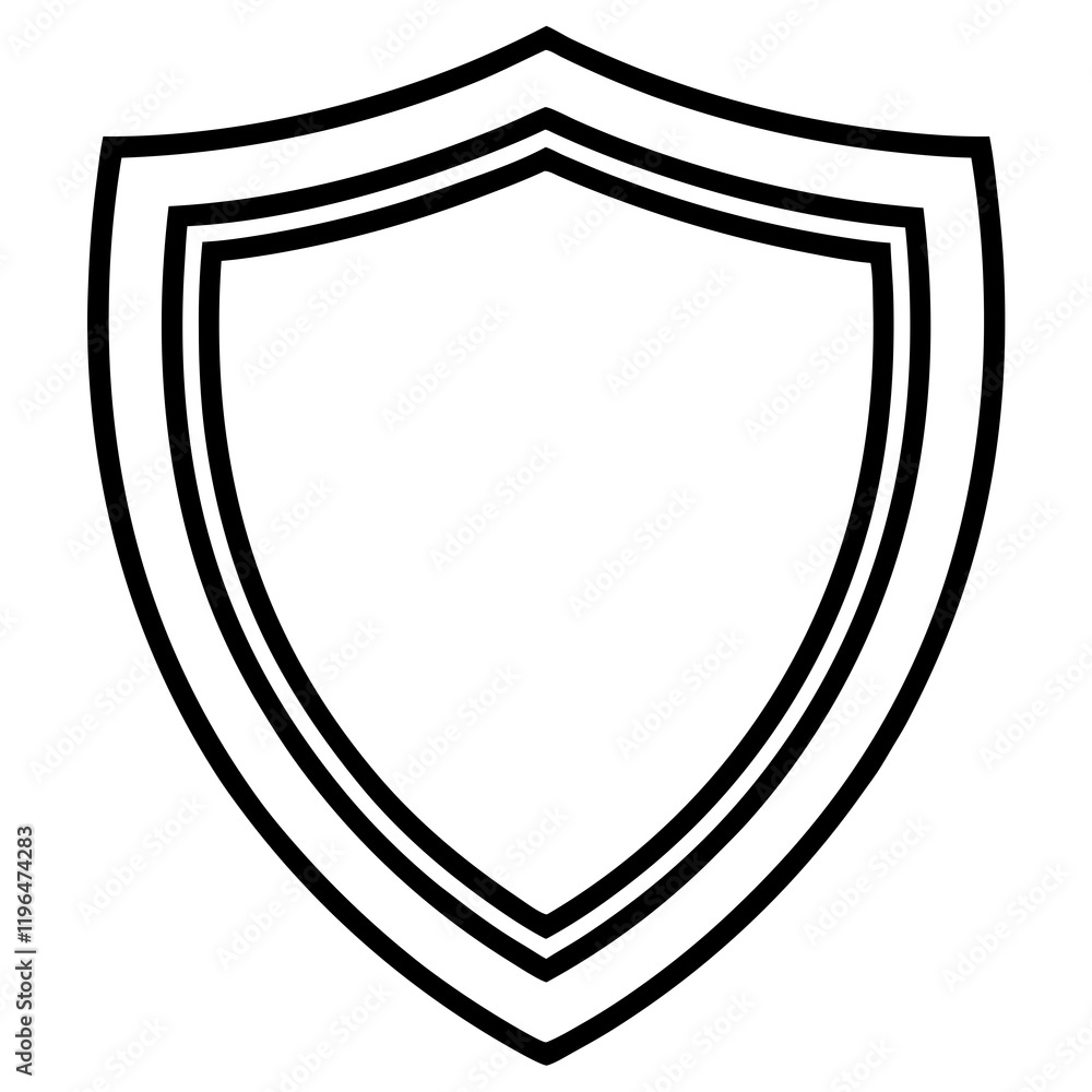 Security Shield Vector Line Art