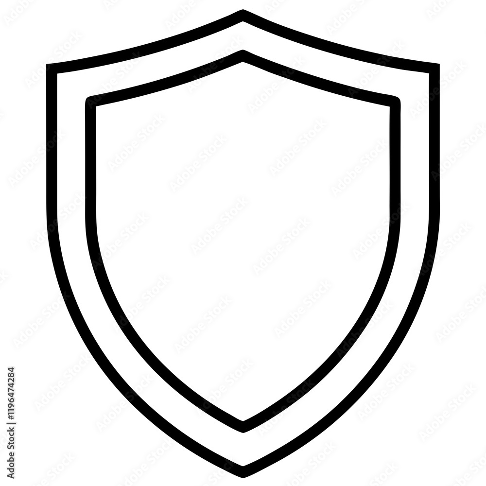 Security Shield Vector Line Art Security Shield Vector Line Art