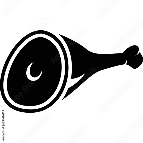Simple vector icon pork leg