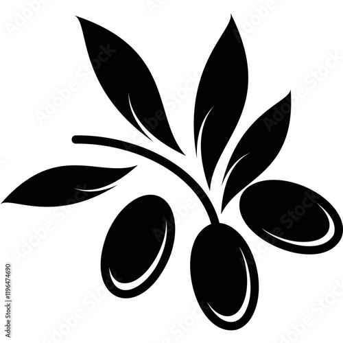 Simple vector icon sprig of olive