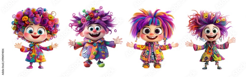Fototapeta premium Whimsical Cartoon Characters