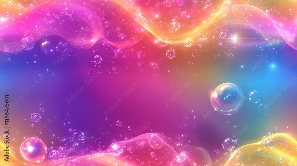 Glowing Neon Bubbles with Gradient Backdrop Design Glowing Neon Bubbles with Gradient Backdrop Design