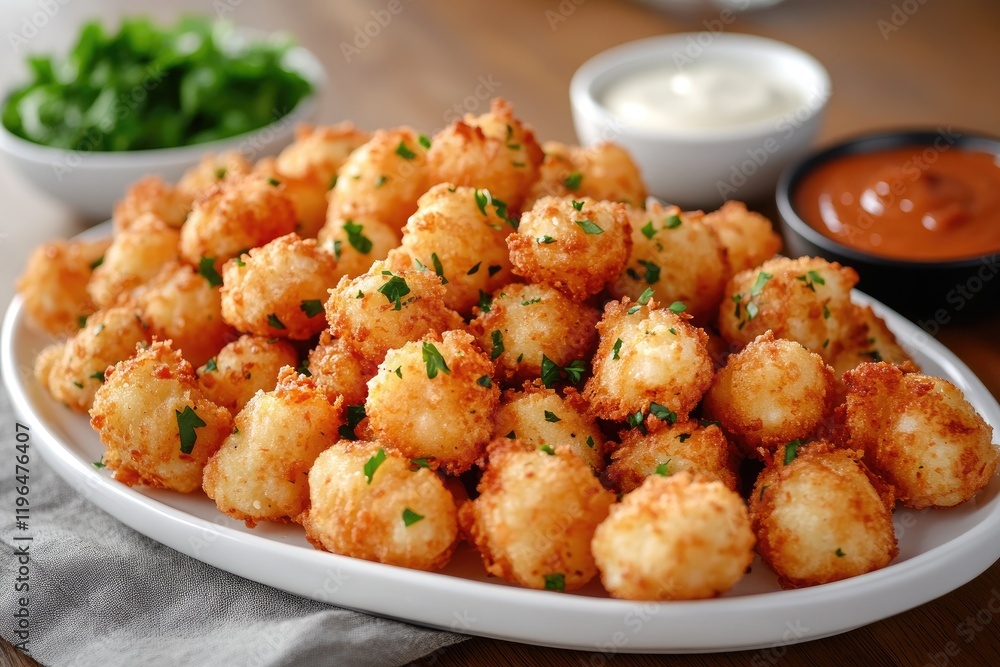 Crispy roasted potatoes sprinkled with fresh parsley and spices Crispy roasted potatoes sprinkled with fresh parsley and spices