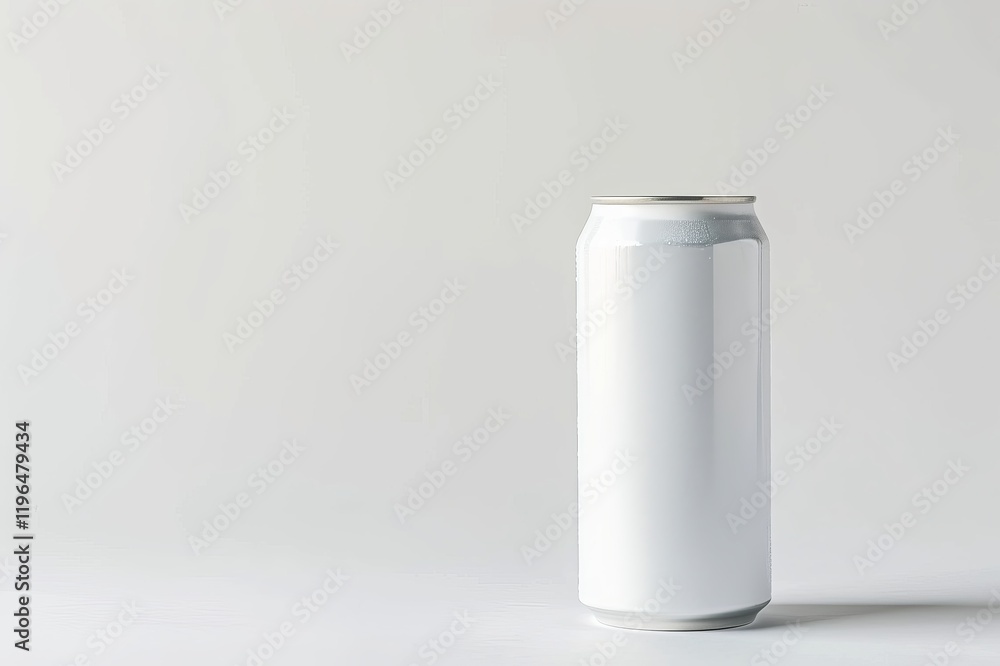 Blank white aluminum can on white background. (9) Blank white aluminum can on white background. (9)