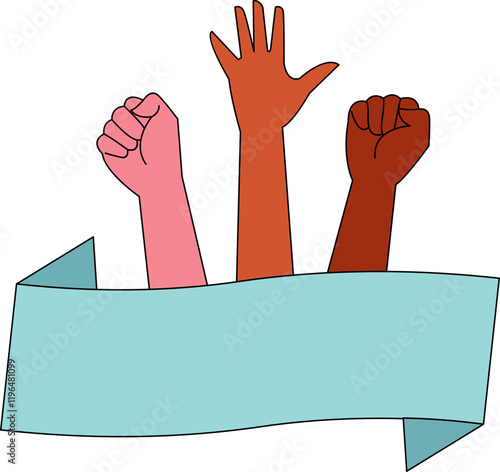 Hands Raised Stop Racism