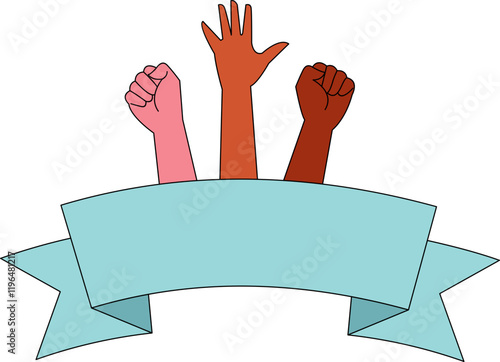 Hands Raised Stop Racism
