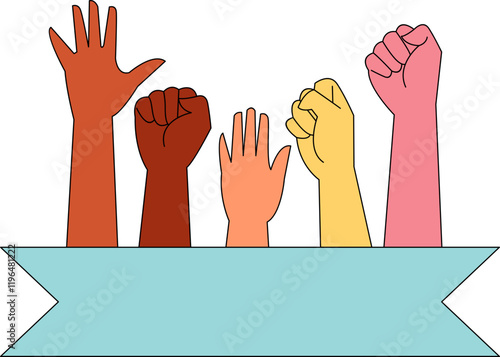 Hands Raised Stop Racism